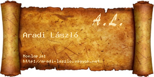 Aradi László névjegykártya